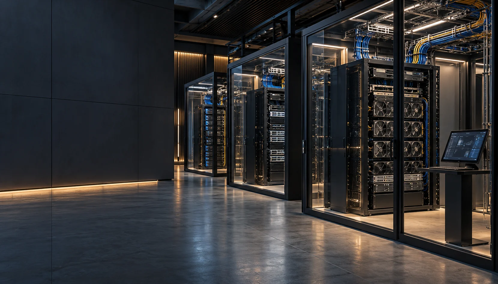 Illustrative distributed compute facility with separate GPU server pods